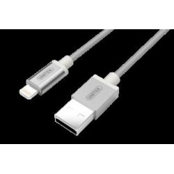 Kabel USB - Lightning Unitek Y-C499ASL 100cm, srebrny, iPod, iPhone, iPad