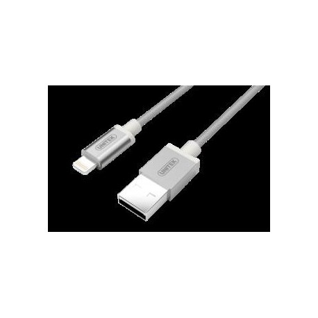 Kabel USB - Lightning Unitek Y-C499ASL 100cm, srebrny, iPod, iPhone, iPad
