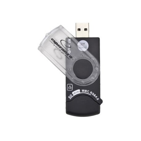 Uniwersalny czytnik Kart Pamięci Esperanza EA118 + SIM USB 2.0