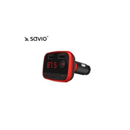 Transmiter samochodowy Savio TR-10 z funkcją Bluetooth + ładowarka 2A