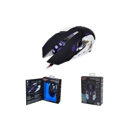 Mysz przewodowa X-ZERO X-M372KC optyczna Gaming 6 przycisków 3200dpi czarno-chromowana
