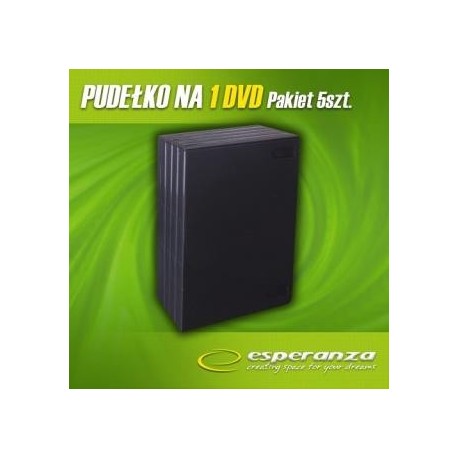 Pudełko Esperanza na 1 DVD - 14mm - Czarne - Pakiet 5 szt.