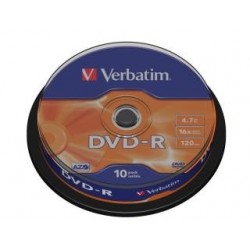 DVD-RW Verbatim x16 4.7GB Matt Silver (Cake 10)
