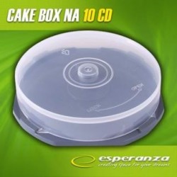 Pudełko Esperanza Cake Box na 10 CD pakowane w kartonie 3132 bezbarwne
