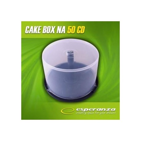 Pudełko Esperanza Cake Box na 50 CD pakowane w kartonie bezbarwne