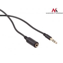 Kabel audio Maclean MCTV-819 miniJack 3,5mm (M) - miniJack 3,5mm (F), 2m, metalowy wtyk, czarny