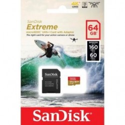 Karta pamięci MicroSDXC SanDisk EXTREME 64GB 160/60 MB/s A2 C10 V30 UHS-I U3 ActionCam