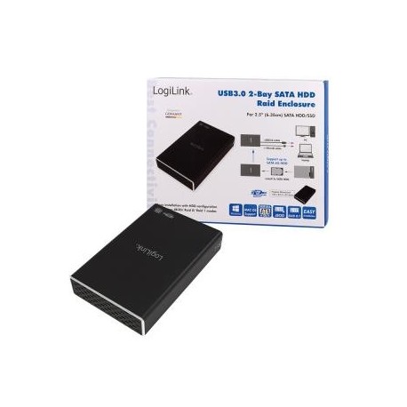 Obudowa na dysk LogiLink UA0291 2x HDD/SSD 2,5" USB3.0, RAID