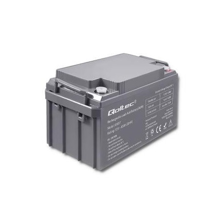 Akumulator AGM Qoltec | 12V | 65Ah | max.19.5A