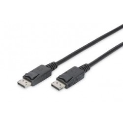 Kabel DisplayPort Assmann z zatrzaskami 1080p 60Hz FHD Typ DP/DP M/M czarny 15m
