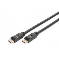 Kabel DisplayPort Assmann z zatrzaskami 4K 60Hz UHD Typ DP/DP M/M czarny 20m