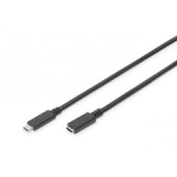 Kabel ASSMANN USB 3.1 Gen.2 SuperSpeed+ 10Gbps Typ USB C/USB C M/Ż PD, czarny, 0,7m