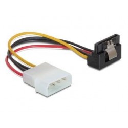 Kabel zasilający SATA Delock Molex 4-pin (M) - SATA 15-pin (F) metalowy zatrzask kątowy 90" dół 0,15m