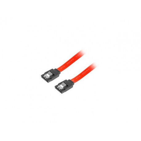 Kabel SATA Lanberg DATA II (3Gb/s) F/F 0,7m metalowe zatrzaski czerwony