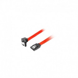 Kabel SATA Lanberg DATA III (6Gb/s) F/F 0,7m kątowy metalowe zatrzaski czerwony