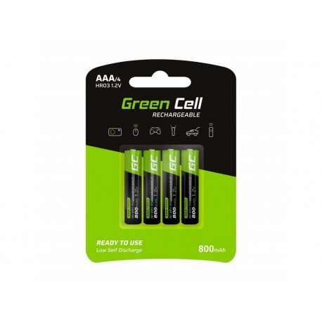 Akumulator Green Cell 4x AAA HR03 800mAh