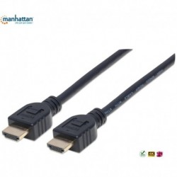 Kabel Manhattan HDMI/HDMI V2.0 M/M Ethernet 3D4K CL3, czarny, 5m 