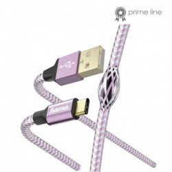 Kabel USB 2.0 Hama Data "Reflected" A (M) - Type-C (M), 1,5m, lawendowy