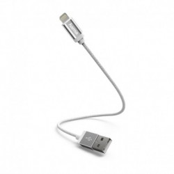 Kabel USB 2.0 Hama Data, Lightning, 0,2M biały