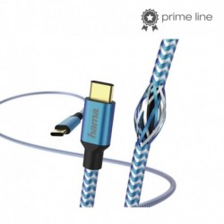 Kabel USB 2.0 Hama Data "Reflected", USB Type-C - USB Type-C 1,5m, niebieski