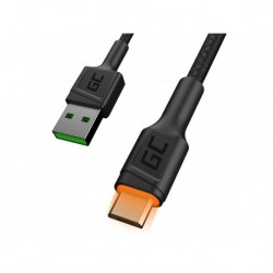 Kabel Green Cell GC Ray USB - microUSB 120cm z żółtym podświetleniem LED, szybkie ładowanie Ultra Charge, QC3.0