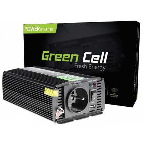 Przetwornica samochodowa Green Cell® 12V na 230V Czysta sinusoida 300W