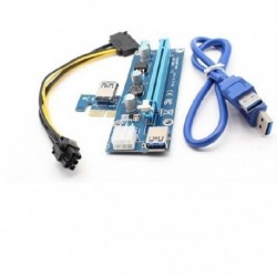 Karta rozszerzeń Riser Qoltec PCI-E 1x-16x | USB 3.0 | SATA/PCI-E 6pin