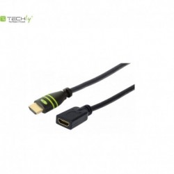 Przedłużacz HDMI Techly HDMI-HDMI M/F Ethernet 3D 4K, 5m, czarny
