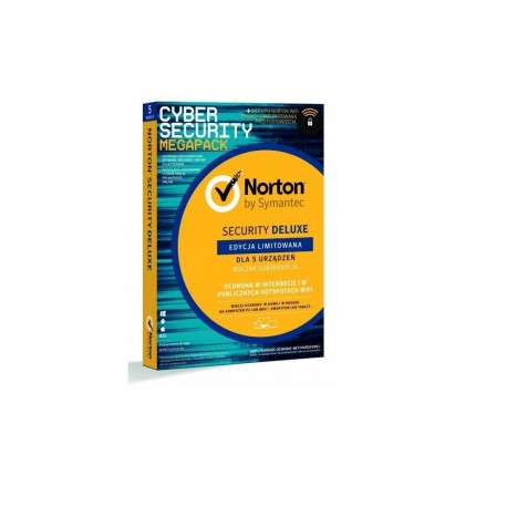 Oprogramowanie NORTON SECURITY DELUXE 3.0 PL 1 USER 5 DEVICE 1Rok + WiFi Privacy