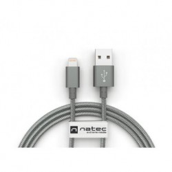Kabel Natec Lightning(M) - USB-A(M) 1,5m szary MFi oplot