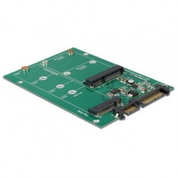 Adapter Delock SATA 22-pin (M) - M.2 NGFF Key B 67-pin + mSATA combo