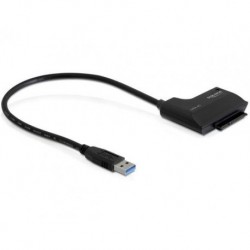Kabel adapter Delock USB-A (M) 3.0 - SATA Data III (F) 22pin + zasilanie czarny