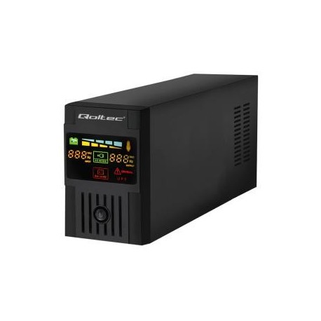 Zasilacz awaryjny UPS Qoltec 600VA | 360W | LCD | USB 