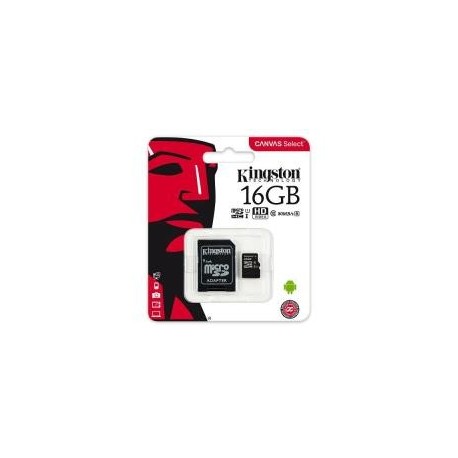 Karta pamięci Kingston microSDHC Canvas Select 16GB UHS-I Class 10 + adapter