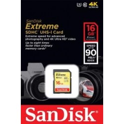 Karta pamięci SDHC SanDisk Extreme 16GB 90MB/s Class 10 UHS-I U3 