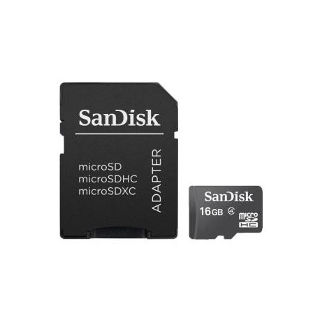 Karta pamięci MicroSDHC SanDisk 16GB Class 4 + adapter