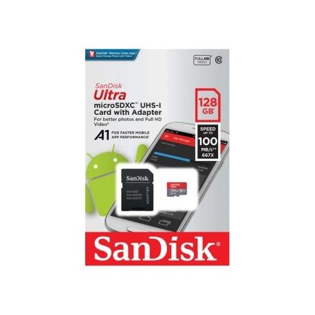 Karta pamięci MicroSDXC SanDisk ULTRA ANDROID 128GB 100MB/s A1 Class 10 UHS-I + adapter